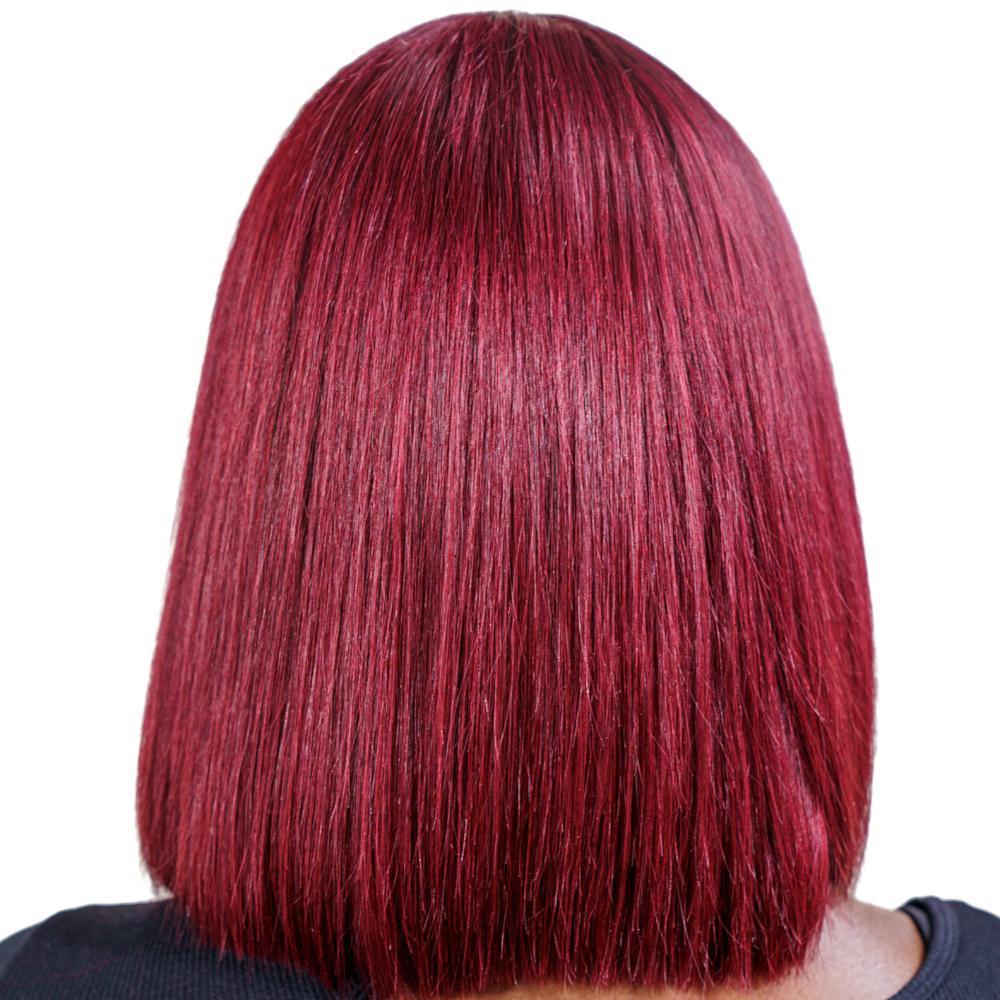 Cherry Red 13x4 Transparent Lace Front 100% Human Hair Bob Wig