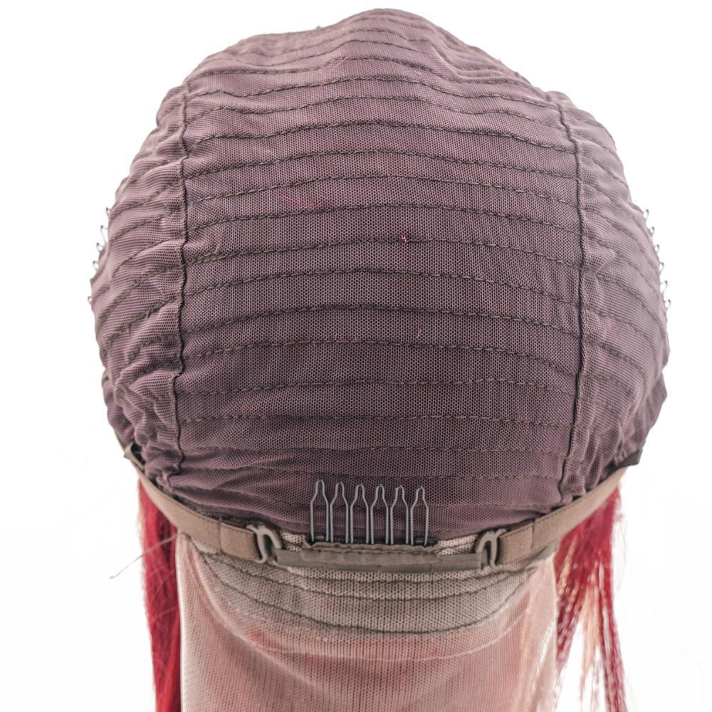 Cherry Red 13x4 Transparent Lace Front 100% Human Hair Bob Wig