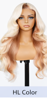 Ombre Frost Brown 24' Glueless Lace Front Wig Body Wave Brazilian Human Hair