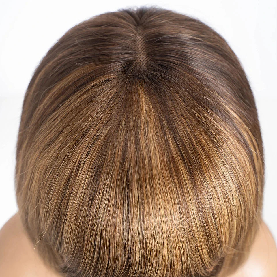 Ombre Blonde Brown Bob Wig | 3x1 Part Lace Peruvian Human Hair