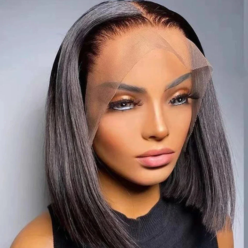 Honey Blonde Bob Wig | Straight T-Part Lace Front Brazilian Human Hair