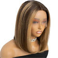 Honey Blonde Bob Wig | Straight T-Part Lace Front Brazilian Human Hair