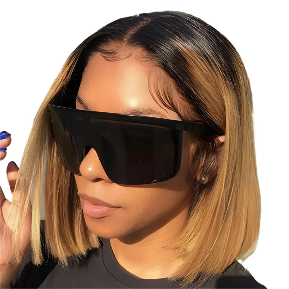 Honey Blonde Bob Wig | Straight T-Part Lace Front Brazilian Human Hair