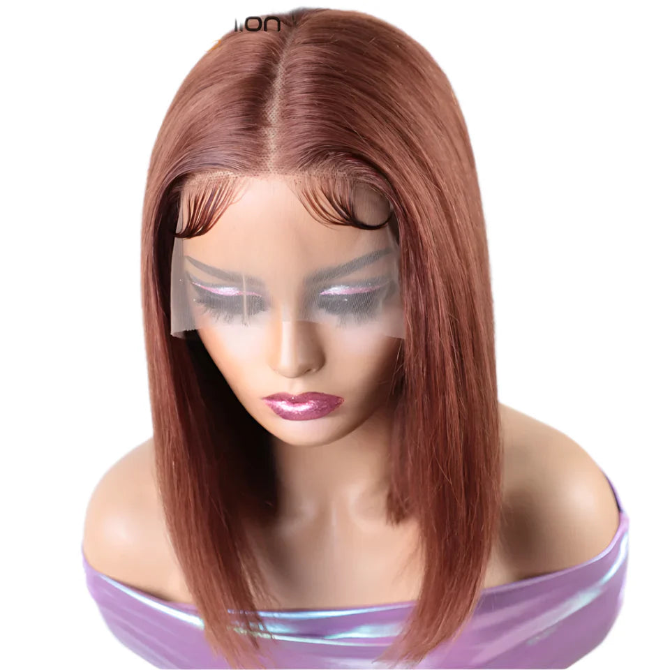 Honey Blonde Bob Wig | Straight T-Part Lace Front Brazilian Human Hair