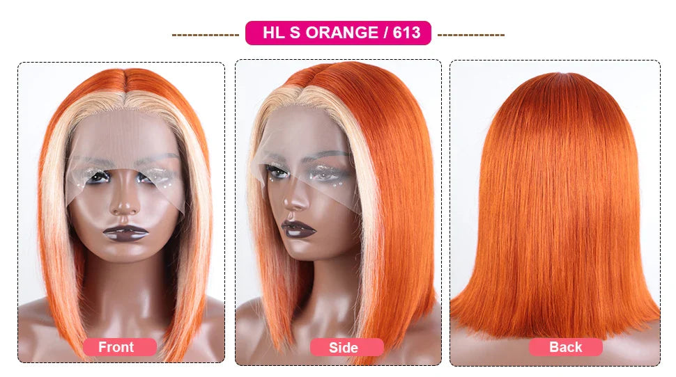 Honey Blonde Bob Wig | Straight T-Part Lace Front Brazilian Human Hair