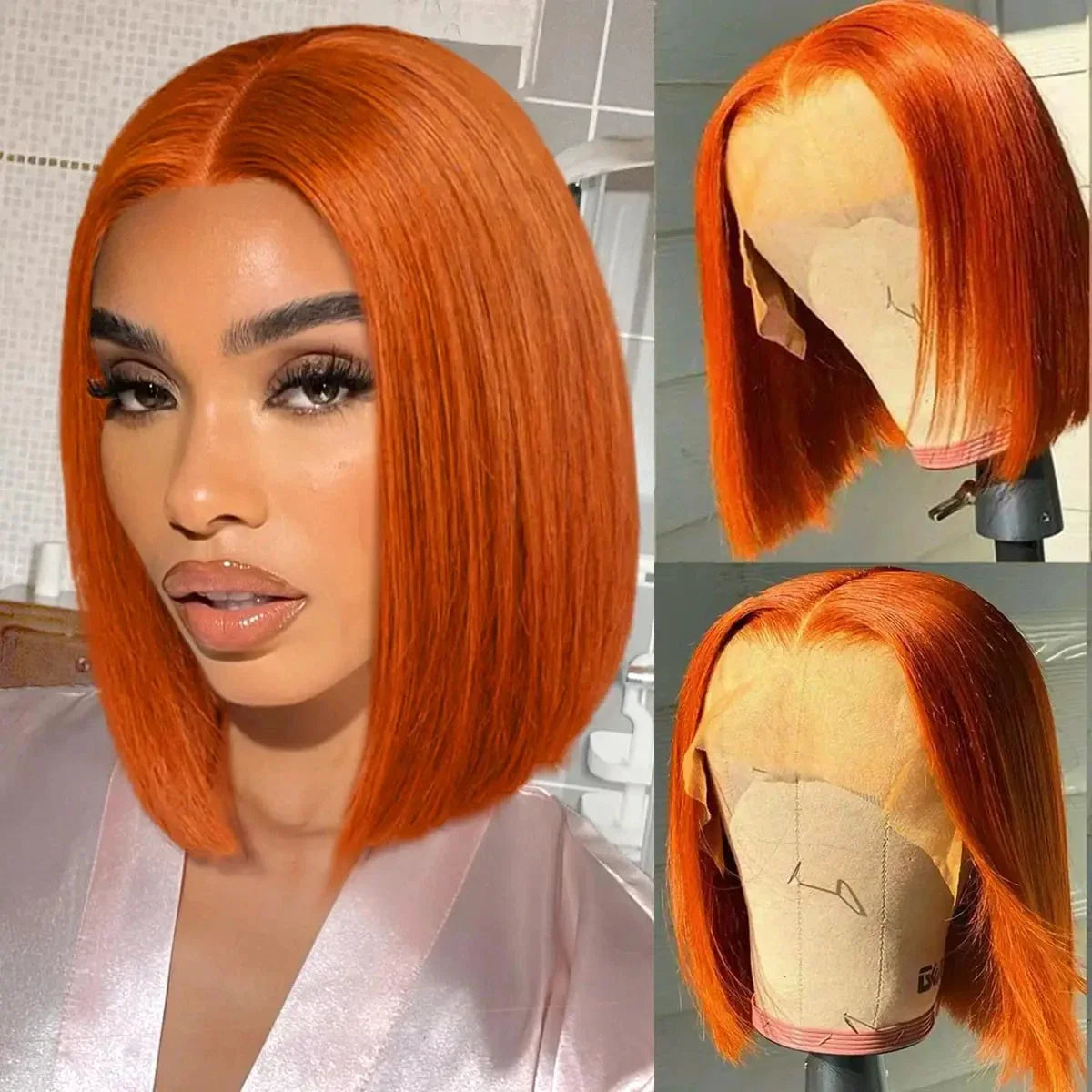 Honey Blonde Bob Wig | Straight T-Part Lace Front Brazilian Human Hair