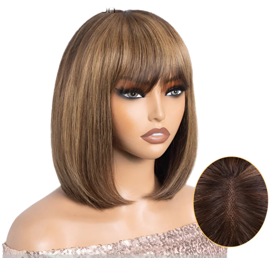 Ombre Blonde Brown Bob Wig | 3x1 Part Lace Peruvian Human Hair
