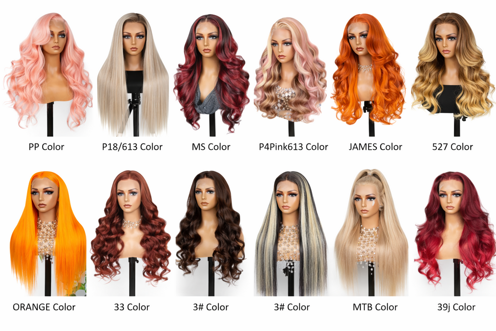 Light Brown Ombre Brazilian Hair 24' Glueless Piano Body Wave Human Hair Pre cut Lace Front Wig