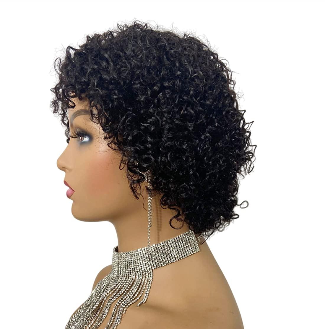 Pixie Cut Jerry Curl Wig Human Hair Bob Wigs