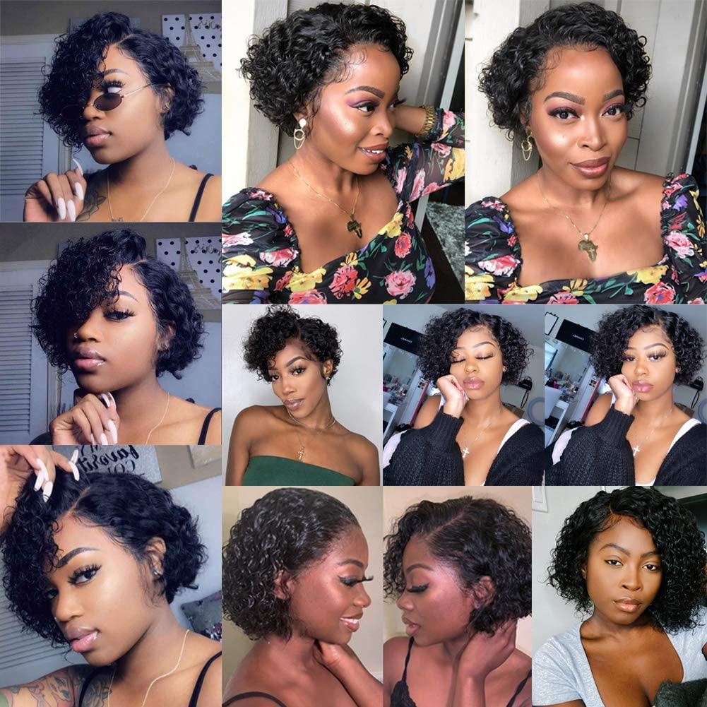 Pixie Cut Jerry Curl Wig Human Hair Bob Wigs