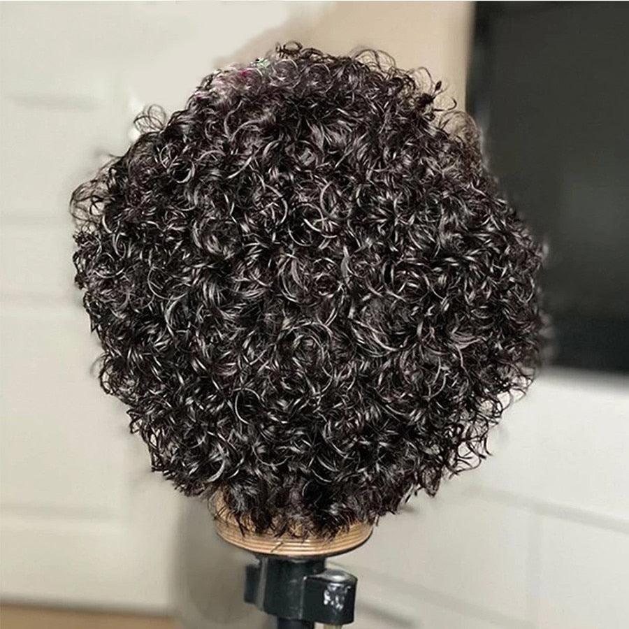 Pixie Cut Jerry Curl Wig Human Hair Bob Wigs