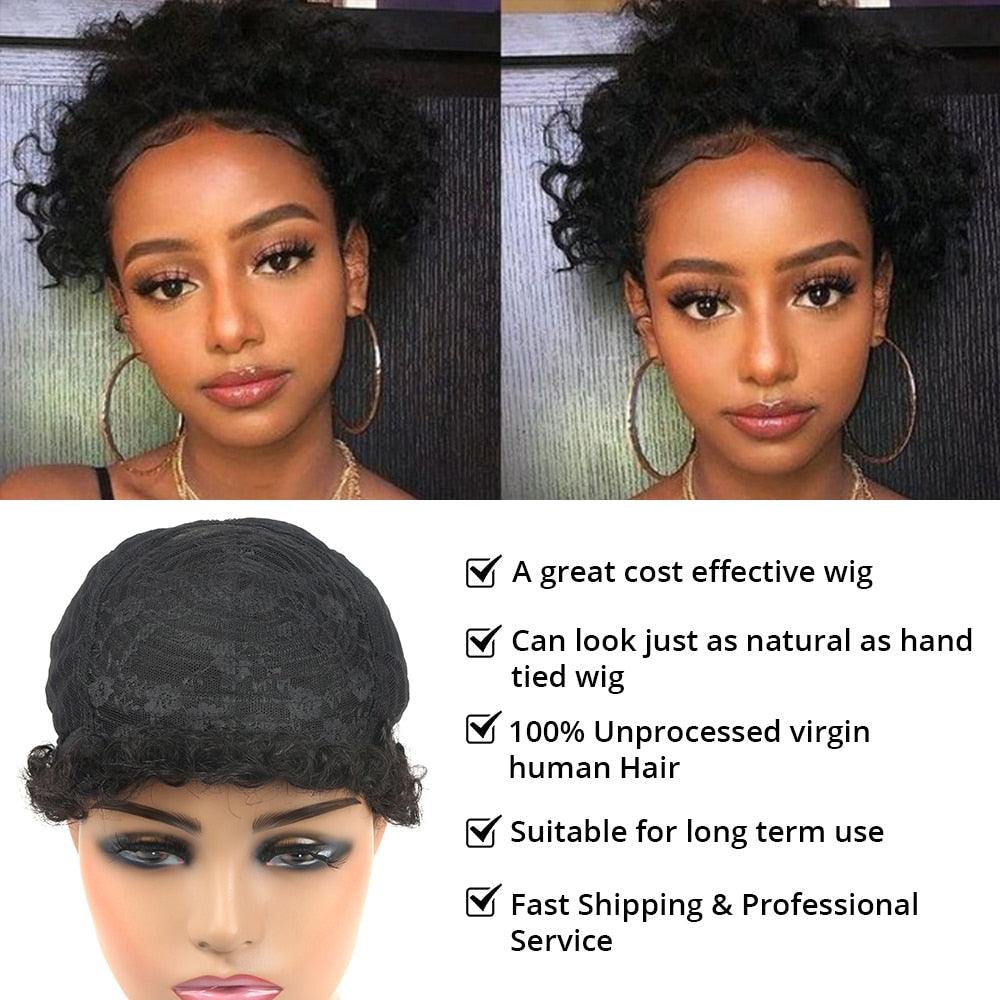 Pixie Cut Jerry Curl Wig Human Hair Bob Wigs