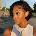 Pixie Cut Jerry Curl Wig Human Hair Bob Wigs