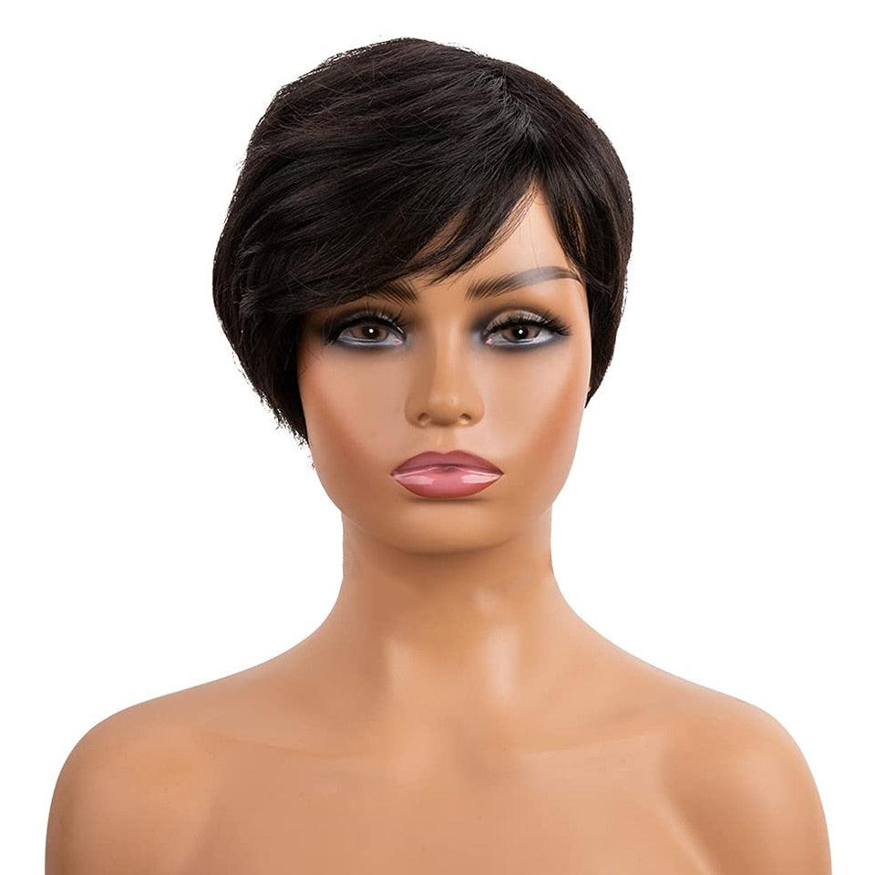 Short Bob Straight Human Wigs With Bangs | Indian Hair