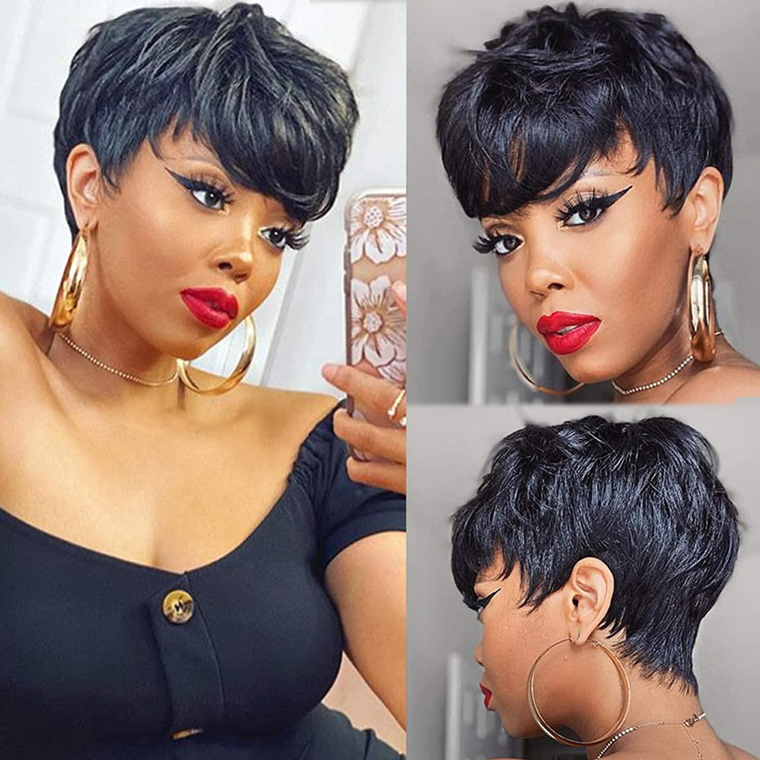 Short Bob Straight Human Wigs With Bangs | Indian Hair