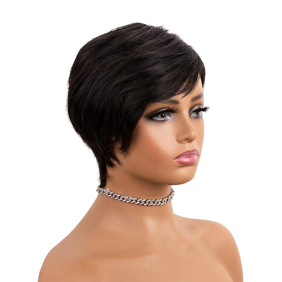 Short Bob Straight Human Wigs With Bangs | Indian Hair